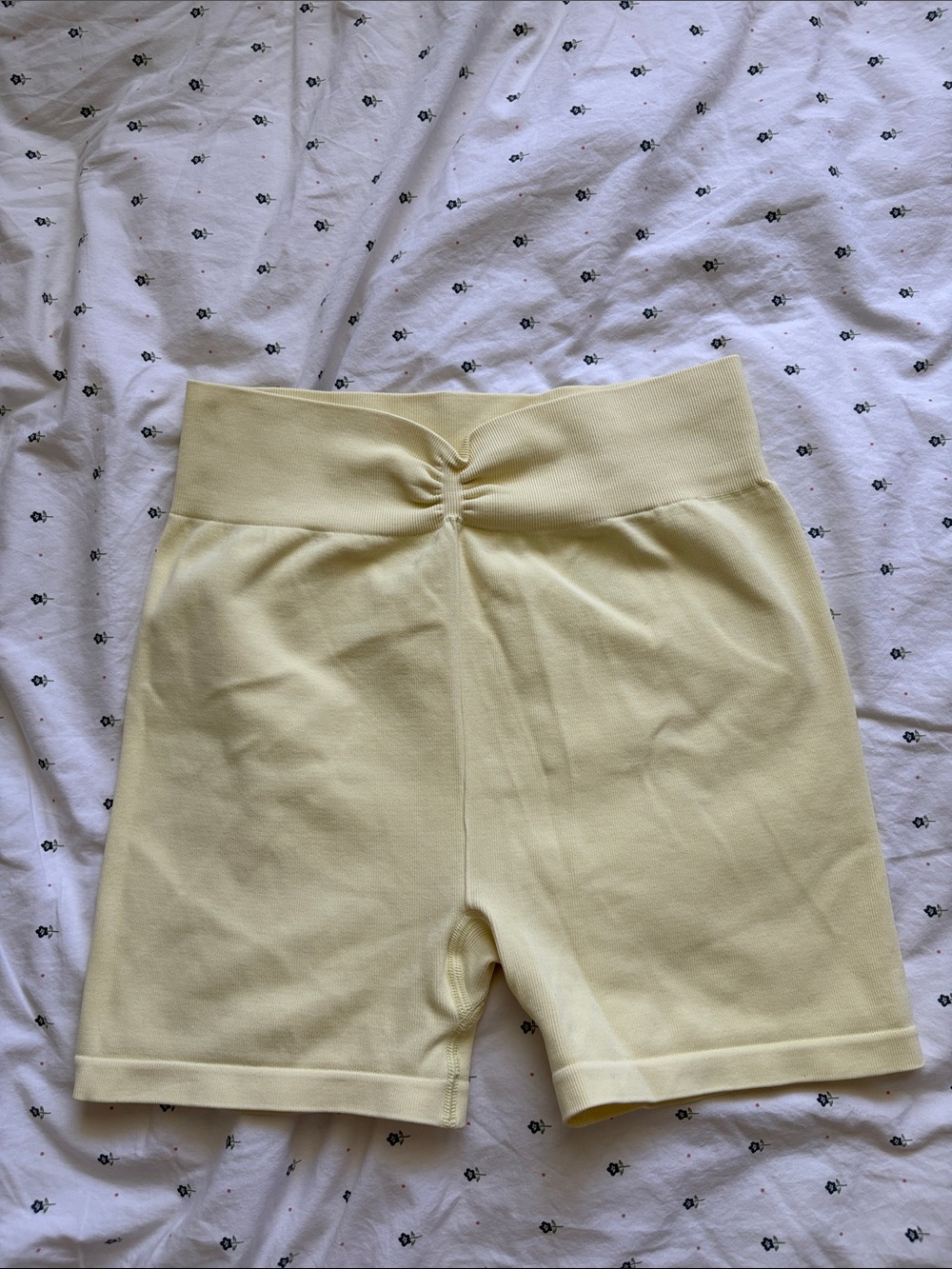 Butter yellow workout shorts